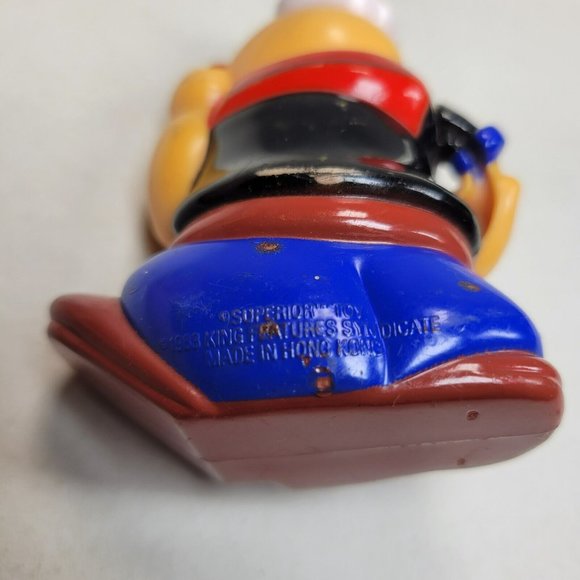 Superior Popeye 3.5" Plastic Gumball Dispenser King Features 1983 Hong Kong - Picture 5 of 7